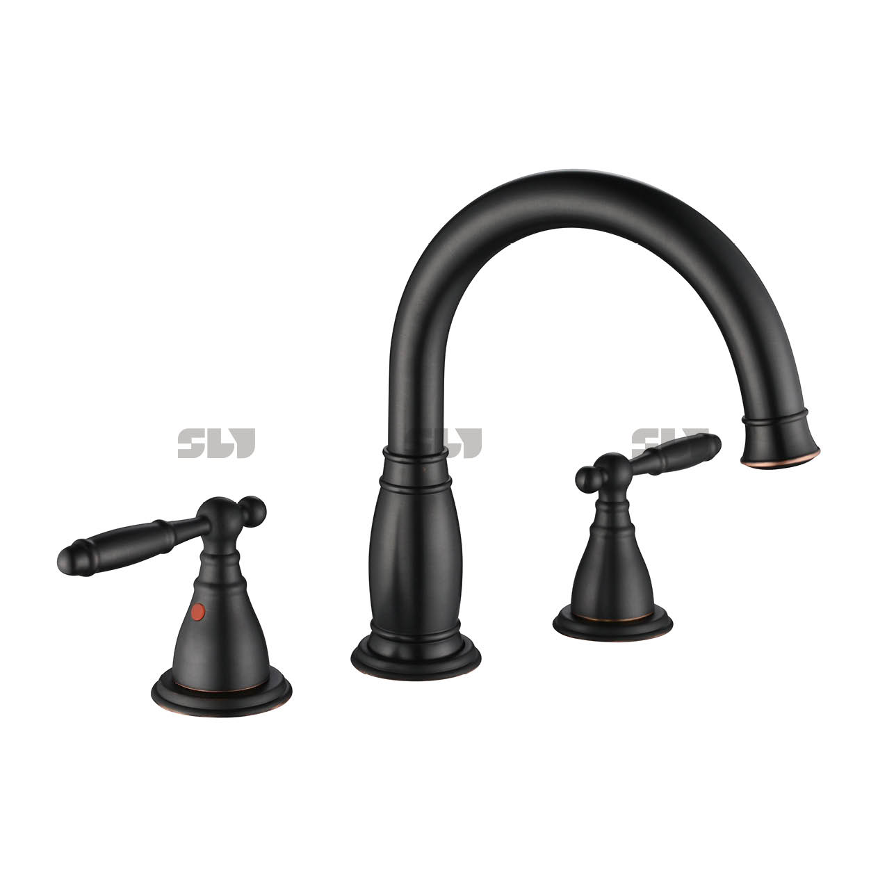 SLY Two Handle Deck Mounted Sink Faucet Widespread Basin Tap Faucet