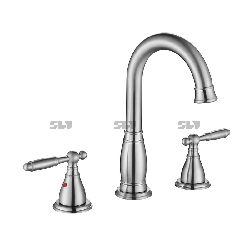SLY Two Handle Deck Mounted Sink Faucet Widespread Basin Tap Faucet